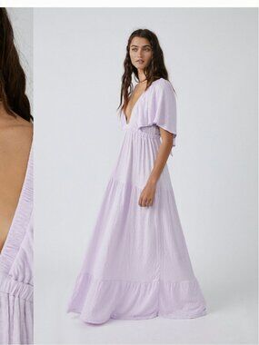 FREE PEOPLE BEACH LAVANDER LA LA MAXI DRESS S SMALL